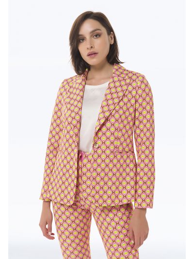 Ogee Pattern All Over Print Blazer