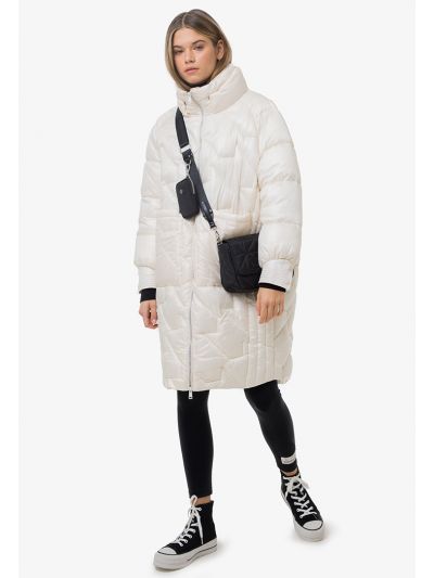 Quilted Puffer Solid Midi Jacket