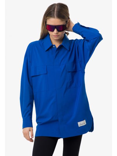 Solid Front Flap Pockets Button Up Shirt