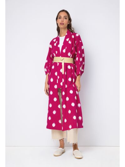 Embroidered Printed Belted Kimono- Ramadan Style