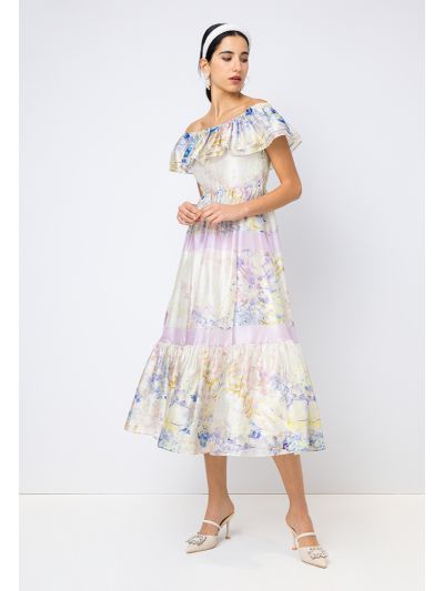 Floral Print Ruffled Dress- Eid Style