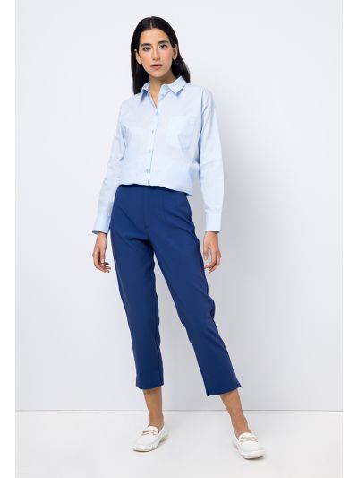 Slit Bottom Solid Classic Pants