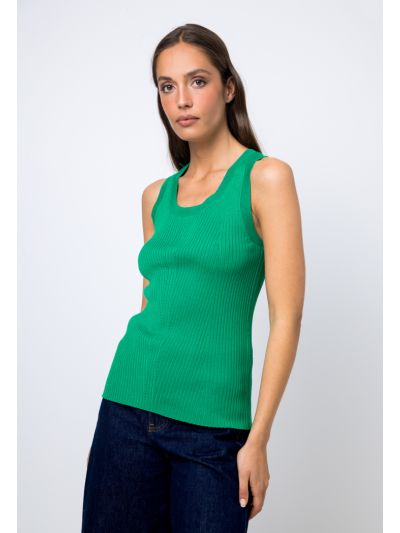 Basic Solid Ribbed Top