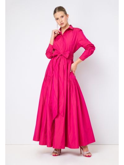 Flared Belted Solid Shirt Dress- Ramadan Style