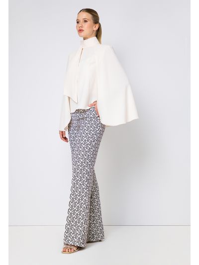 Wide Leg Monogram Print Trouser