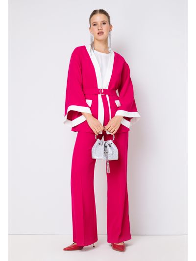 Flared High Waist Solid Trouser