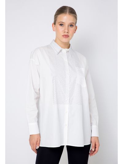 Crystal Embellished Solid Shirt