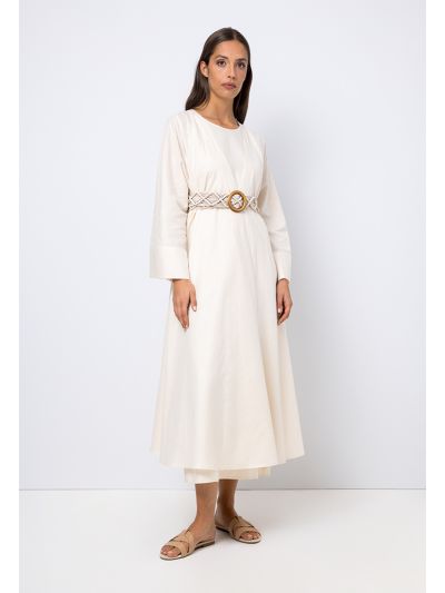 Solid Flared Open Abaya
