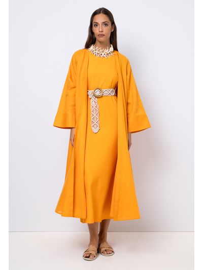 Solid Flared Open Abaya