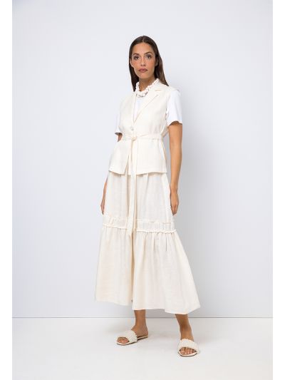 Solid Flared Maxi Skirt