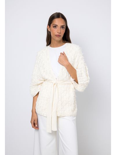 All Over fringed Knitted Cardigan