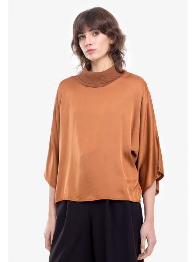 Viscose High Neck Kimono Blouse -Sale