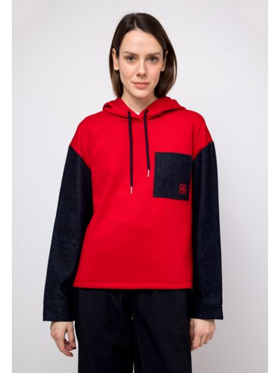 Contrast Drop Shoulder Oversized Hoodie