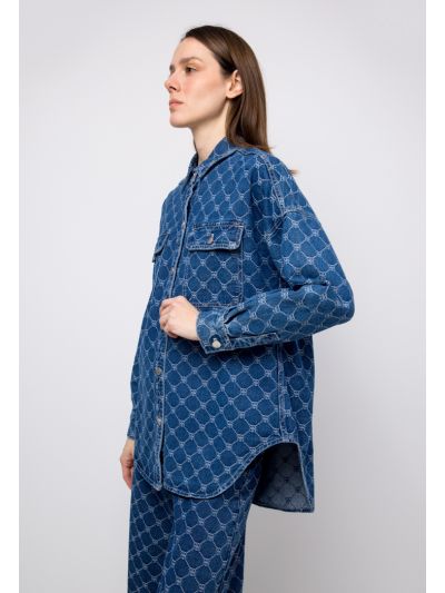 Monogram Pattern Denim Outer Jacket -Sale