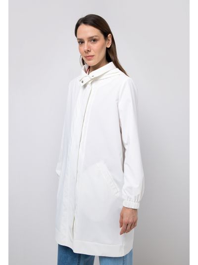 Hooded Solid Midi Jacket
