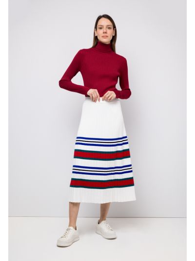 Knitted Pleated Maxi Skirt