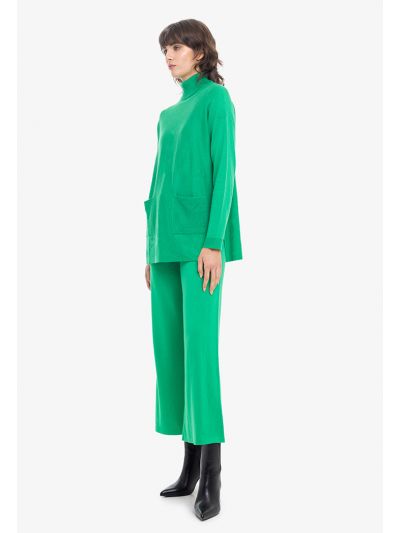 Straight Long Knitted Solid Pants -Sale