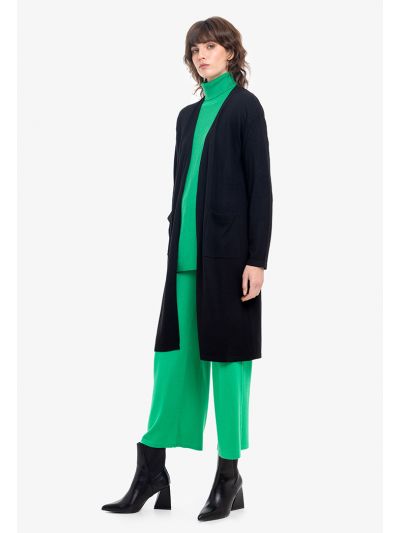 Front Pockets Solid Open Knitted Cardigan -Sale