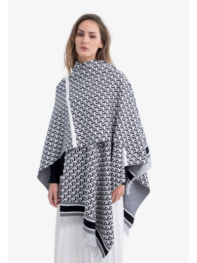 Monogram Fringed Poncho