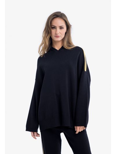 Side Stripe Solid Oversize Blouse