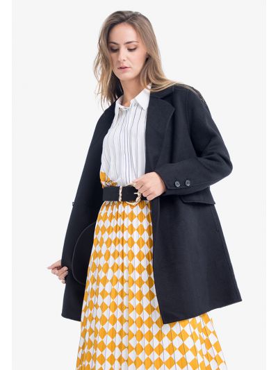 Heavy Solid Midi Trench Coat
