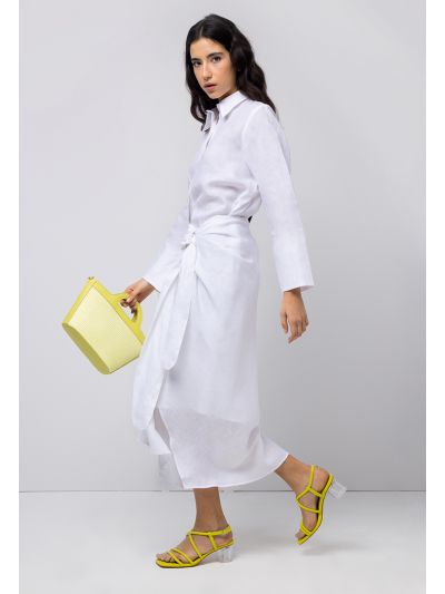 Solid Long Sleeves Dress With Detachable Skirt