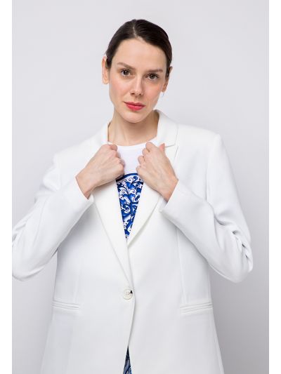 Solid Notch Collar Classic Blazer - Ramadan Style