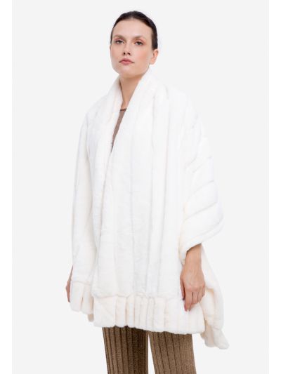 Solid Faux Fur Shawl -Sale