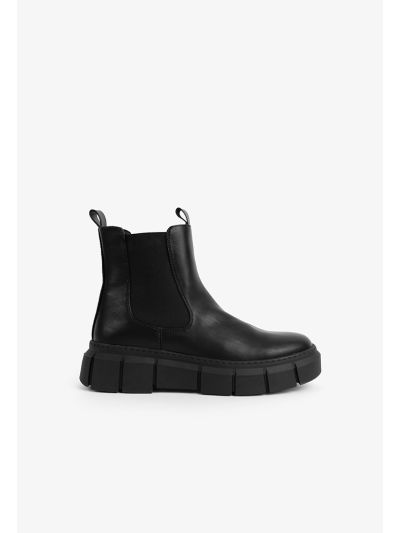 Solid PU Leather Winter Boots