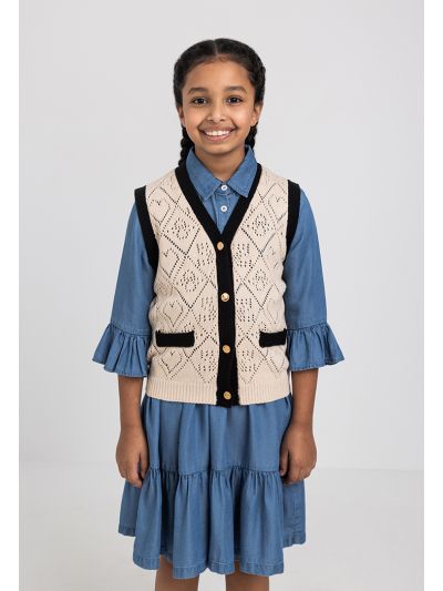 Knitted Two Toned Vest