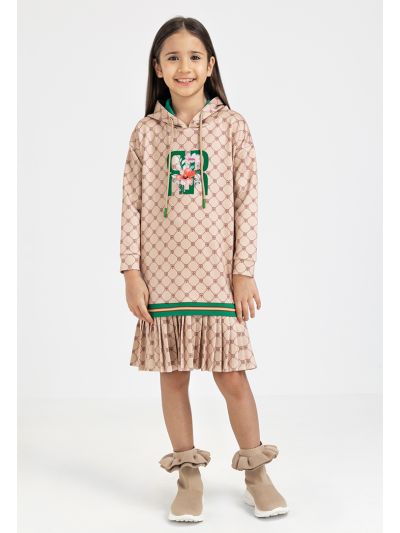 Printed Monogram Hoodie Dress