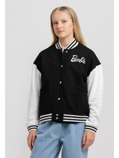 Barbie Contrast Ribbed Edges Buttoned Jacket