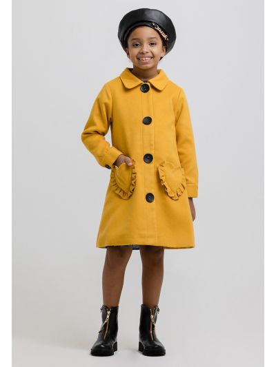 All Over Plaid Long Sleeves Snap Closure Coat -Sale