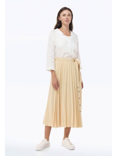 Solid Pleated Skirt
