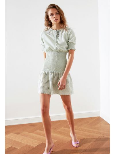 Shirred Knitted Dress