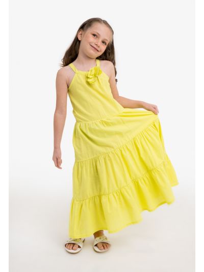 Sleeveless Tiered Solid Dress