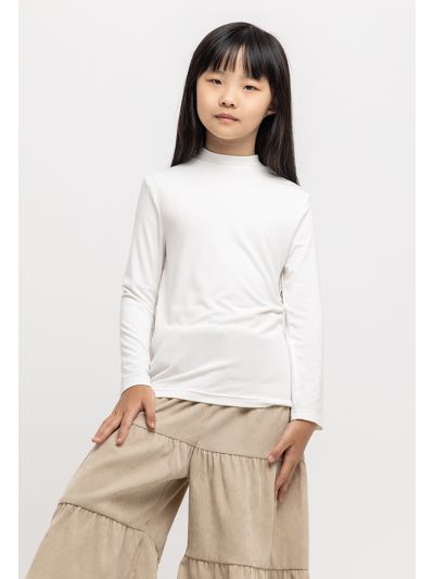 Stretch Jersey Turtleneck Long Sleeve T-Shirt