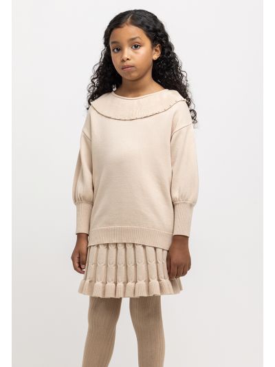 Puritan Pearl Embellished Collar Knitted Blouse -Sale