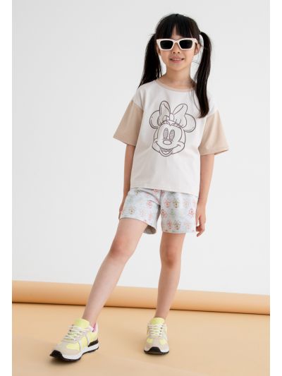 Disney Minnie Mouse Print Elasticated Drawstring Shorts
