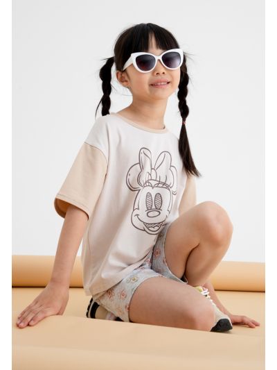 Disney Contrasting Mickey Mouse Rubber Print T-Shirts