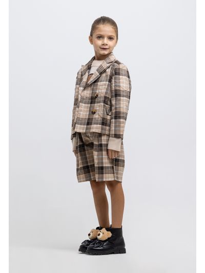 Paper Bag Plaid Wide Leg Shorts -Sale