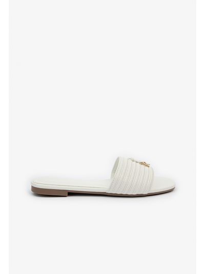 Solid PU Leather Charm Flats