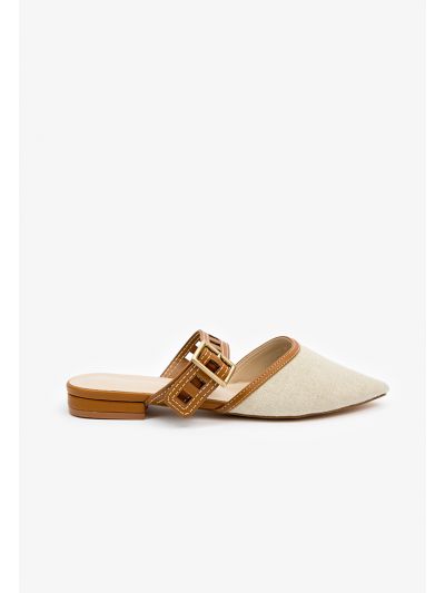 Pointed Buckle Strap Flats