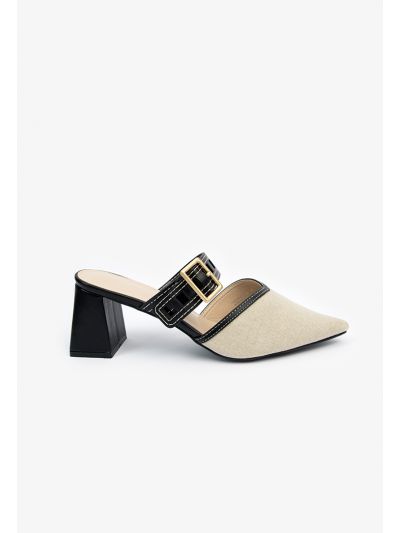 Pointed Buckle Strap Pumps
