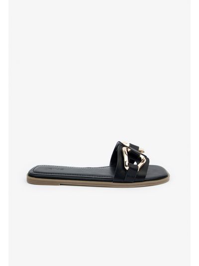 PU Leather Acrylic Chain Flats