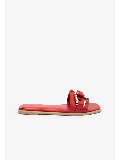 PU Leather Acrylic Chain Flats
