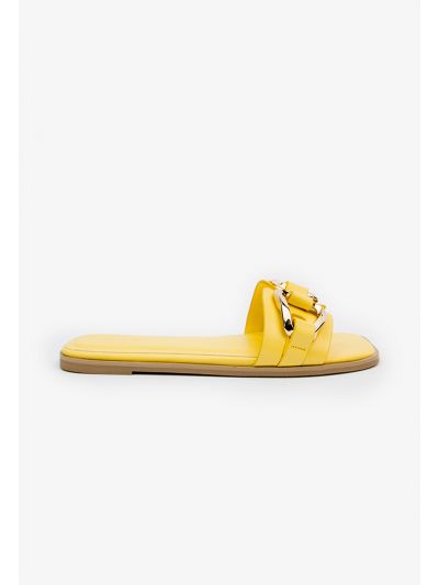 PU Leather Acrylic Chain Flats