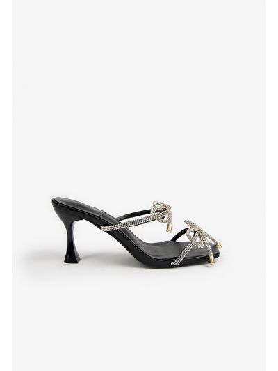 Double Strap Crystal Embellished Heels