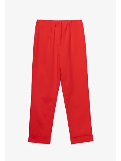 Solid Trouser With Folded Hem