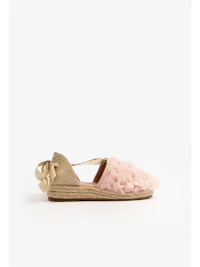 Ruffled Floral Ankle Tie Sandals